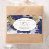 金ゴールド水色台紙しょうろうそくラベル ラベル (インサイチュ)