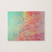 金ゴールド水色 ジグソーパズル (横)