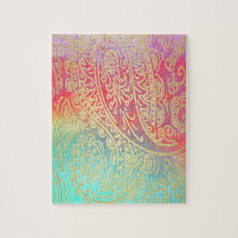 金ゴールド水色 ジグソーパズル