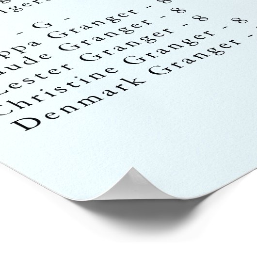 金ゴールド氷冬の結婚式のアルファベットの座席表 ポスター (角)