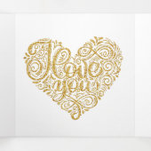 金ゴールド永遠に一緒にハート 三つ折りカード (内部中)