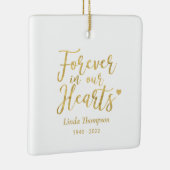 金ゴールド永遠に私たちのハートメモリアル写真 セラミックオーナメント (右)