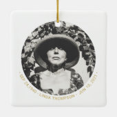 金ゴールド永遠に私たちのハートメモリアル写真 セラミックオーナメント (裏面)