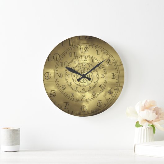 金ゴールド永遠の時計、スパイラルラージクロック ラージ壁時計 (ホーム)