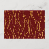 金ゴールド波と手書きブルゴーニュ結婚の詳細 エンクロージャーカード (裏面)