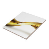 金ゴールド波オン白かわいらし タイル (側面)