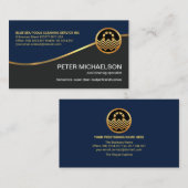 金ゴールド波ブスタイリッシュルーグレイ層スイミングプール 名刺 (正面/裏面)