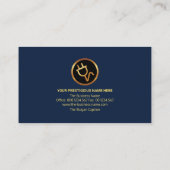 金ゴールド波形スタイリッシュブルーグレーレイヤーエレクトリシャン 名刺 (裏面)