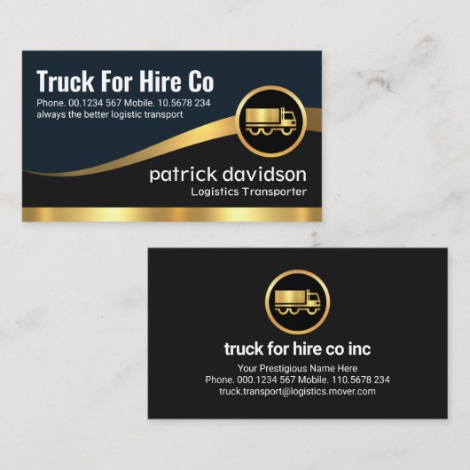 金ゴールド波形タブ層トラック 名刺 (正面/裏面)