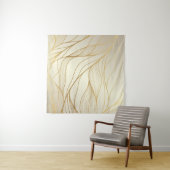 金ゴールド波形豪華な金色の線状の飾り タペストリー (インサイチュ(横))