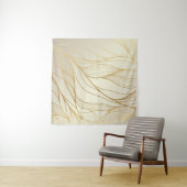 金ゴールド波形豪華な金色の線状の飾り タペストリー (インサイチュ)