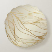 金ゴールド波形豪華な金色の線状の飾り ラウンドクッション (裏面)