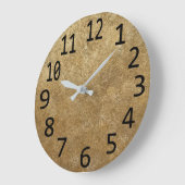 金ゴールド波紋円形模様金属ルッククロック ラージ壁時計 (傾斜)