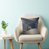 金ゴールド波線、抽象芸術ヴィンテージ。 クッション (椅子)