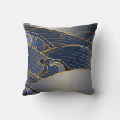 金ゴールド波線、抽象芸術ヴィンテージ。 クッション (裏面)