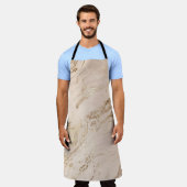 金ゴールド波：抽象芸術大理石 エプロン (着用した状態)