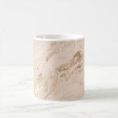 金ゴールド波：抽象芸術大理石 コーヒーマグカップ (中央)