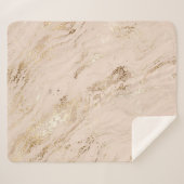 金ゴールド波：抽象芸術大理石 シェルパブランケット (正面(横))