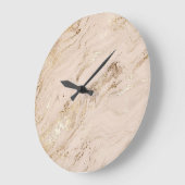 金ゴールド波：抽象芸術大理石 ラージ壁時計 (傾斜)