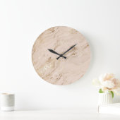 金ゴールド波：抽象芸術大理石 ラージ壁時計 (ホーム)