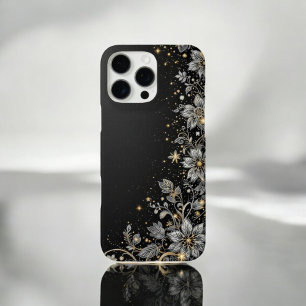 金ゴールド注入フローラ iPhone 16 PRO MAXケース