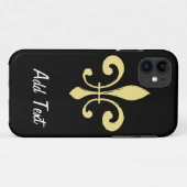 金ゴールド洗い出し(紋章の)フラ・ダ・リ Case-Mate iPhoneケース (裏面(横))