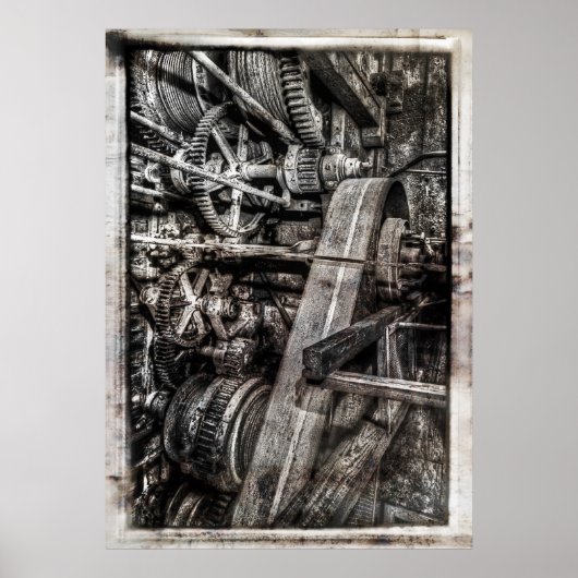 金ゴールド浚渫船バケットのゲージ – アラスカ ポスター (正面)