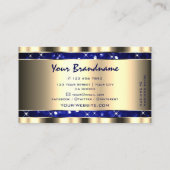 金ゴールド海ブルーグリッター発光スターマーケティング 名刺 (裏面)