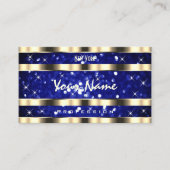 金ゴールド海ブルーグリッター発光スターマーケティング 名刺 (正面)