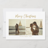 金ゴールド海事夫婦航海ののクリスマス写真 シーズンカード (正面)