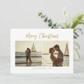 金ゴールド海事夫婦航海ののクリスマス写真 シーズンカード (スタンド正面)