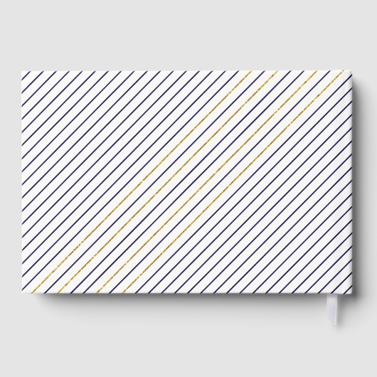 金ゴールド海軍いかりストライプズ航海の結婚ス ゲストブック (裏面)