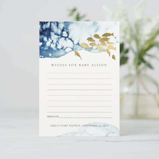 金ゴールド海軍の水中魚が赤ちゃんシャワーを望む エンクロージャーカード (スタンド正面)