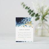 金ゴールド海軍の水中魚展示赤ちゃんシャワー エンクロージャーカード (スタンド正面)