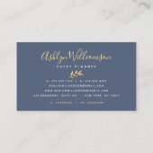 金ゴールド海軍の熱帯パームエレガントスクリプトタイポグラフィ 名刺 (裏面)