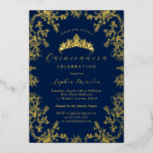 金ゴールド海軍エレガントヴィンテージキンセアニェラ 箔招待状 (正面)