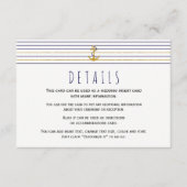 金ゴールド海軍ストライプいかり航海の結婚ズ エンクロージャーカード (正面)