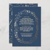 金ゴールド海軍フローラリース結婚詳細 エンクロージャーカード (正面/裏面)