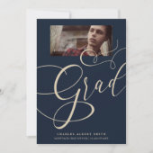 金ゴールド海軍モダンタイポグラフィ大学院写真研究科 招待状 (正面)