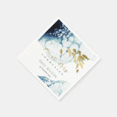 金ゴールド海軍水中魚第1聖餐式 スタンダードカクテルナプキン (角)