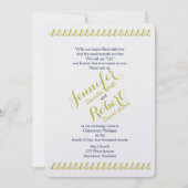 金ゴールド海軍航海のいかりビーチ結婚式 招待状 (正面)