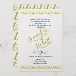 金ゴールド海軍航海のいかりビーチ結婚式 招待状