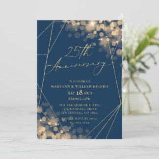 金ゴールド海軍25結婚周年記念 招待状