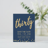 金ゴールド海軍30歳救生日紙吹雪 招待状 (スタンド正面)