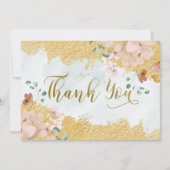 金ゴールド浸し結婚たフローラ サンキューカード (正面)