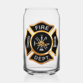 金ゴールド消防署消防士バッジ ガラス缶 (裏面)