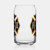 金ゴールド消防署消防士バッジ ガラス缶 (左)