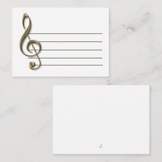 金ゴールド淡い色のトレブルクレフ、 音符記号ノテ空白のカード ノートカード (正面/裏面)