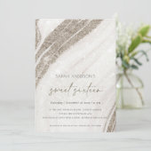 金ゴールド淡い色のマーブルアガテスウィート16誕生日招待状 サンキューカード (スタンド正面)