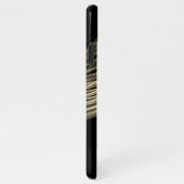 金ゴールド淡い色の曲線光線、白スクリプト内の名前 iPhoneケース (右側)